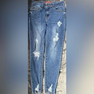 Wax Jean Blue Distressed Boyfriend Jeans